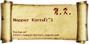 Nepper Kornél névjegykártya